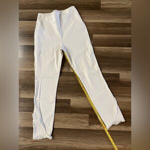 Lysse White Denim Leggings with Detail
